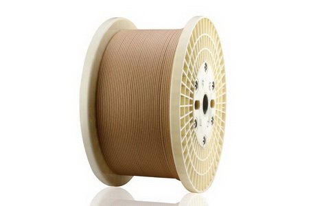 Медный, изолированный теплостойкой эмалью и двумя слоями обмотки из стеклянных нитей с пропиткой теплостойким лаком